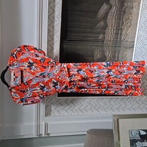 Loft 4P midi dress with tropical print